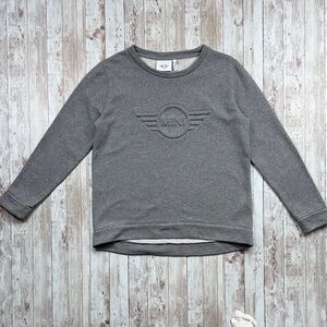 Mini Cooper Authentic sz Small Women Embossed Logo Gray Sweatshirt Cotton Fleece